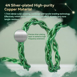 KBEAR Aegis IEM Cable, 4 Cores Silver Plated Earphone Cable, 120cm HiFi Headphone Upgrade Cable for KZ EDX PRO/ZSN PRO X C-CA CRA T-RN V90/ V80 Tru-thear Zero (2Pin-0.78mm, 3.5mm Plug)