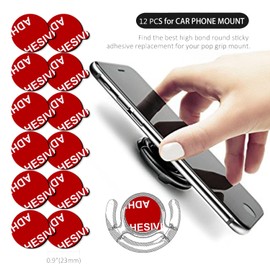 Very High Bond Sticky Adhesive, AZXYI 12 PCS Double Side Stickers Adhesive Replacement Compatible with Socket Mount Base, Round Adhesive Tape for Car Magnetic Phone Holder Base & Phone Ring Holer Base