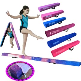 FC FUNCHEER 6FT/9FT Folding Floor Gymnastics Beam for Kids,Non Slip Rubber BaseGymnastics Beam for Training,Professional Home Training with Carrying Bag