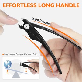 Slanted Nail Clippers for Men Thick Ingrown Nails, Large Toenail Clippers for Seniors with Wide Jaw Opening, Heavy Duty Long Handled Nail Cutter