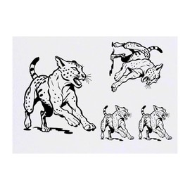 4 x 'Cheetah on the Sprint' Temporary Tattoos - Water Resistant, Skin-Safe, Non-Toxic Transfers, Mixed Sizes (TO00071320)