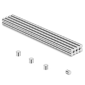 Wukong N45 2 x 2 mm Mini Magnets, Pack of 120 Miniature Neodymium Magnets, Small But Strong for Fridge, 3D Printer, Model and DIY Project