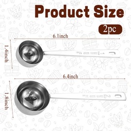 Tablespoon Measuring Spoons,2Pcs Metal Stainless Steel Measuring Coffee Spoons with Long Handle(15ml,30ml)