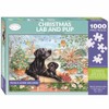 Otter House Christmas Lab & Pup Jigsaw Puzzle (1000 Pieces)