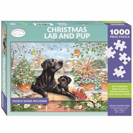 Otter House Christmas Lab & Pup Jigsaw Puzzle (1000 Pieces)