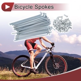 A ABSOPRO 36 Set 13G Bicycle Spokes 83mm Bike Wheel Spokes Galvanized Carbon Steel Silver Tone