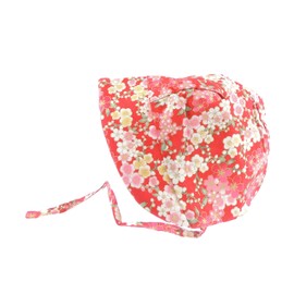 Glamour Girlz Cute Baby Girls Kids Newborn Cotton Broderie Anglais Pattern Poke Brim Retro Bonnet Beanie Bucket Summer Beach Sunhat Sun Hat (Red Floral)