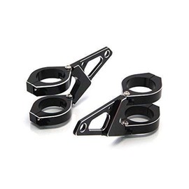 Alchemy Parts Black Motorcycle Headlight Brackets Suitable for 36-37 mm Fork - CNC Machined