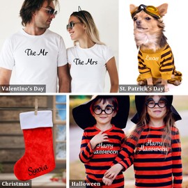 18 Sheet Iron Letters Iron on Letters Cursive Heat Transfer Letters for T Shirts Clothing Stockings Printing Craft Decoration (Black, White)