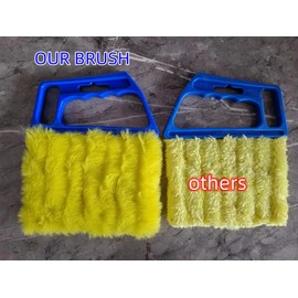 Handheld Blinds Cleaner Shutters, Curtain Brush Dust Remover with 7 Removable Microfiber Sleeves, Air Conditioning Home Gadgets, Car Vents, Fan Shutters with 7 Blades (Blue)
