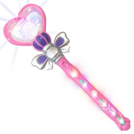 ArtCreativity Valentines Day Pink Light Up Heart Toy Wand for Girls and Boys, 13.5 Inch Wand Toy with Spinning LEDs, Princess LED Wand for Kids, Batteries Included, Valentines Day Gifts for Kids