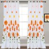 EVENHUG Orange Sunflowe Curtains Floral Window Curtain Panels Drapes for