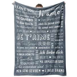 Juratar® Geschenkideen für Frauen und Männer, Valentinstagsgeschenk, weiche Decke "Ich liebe dich", Geburtstagsgeschenke, Geschenke für Damen und Ehemann, 152 x 140 cm