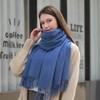 Masada Women's Winter Scarf, Warm and Soft Scarf, blue