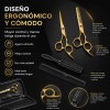 Tijeras Doradas De Barberia Y Kit 8 Pzas Cortar Cabello