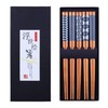 Antner 5 Pairs Natural Bamboo Chopsticks Reusable Classic Japanese Style