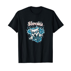 Cute Diving Slovak Cuvac Dog - Slovakia Souvenir T-Shirt