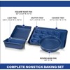 5-Piece Nonstick Bakeware Set, Navy Blue, Metal Utensil Safe, 500°F