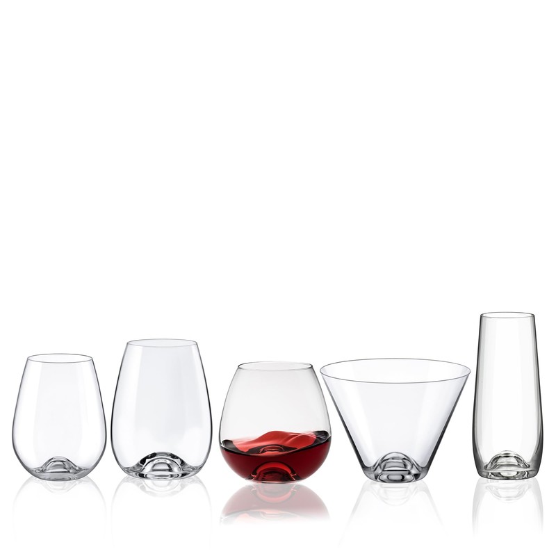 RONA Drink Master # 4 Stemless Burgundy Glass | Set