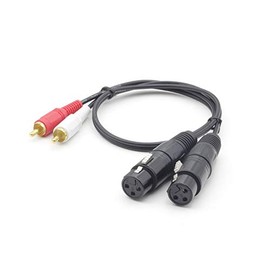 [WV2148-1.5] WYVERN AUDIO XLR Cannon (Female/Black) x 2-RCA Pin x 2, Cable (1.5m)