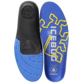 Icebug Fat High Cushion Support Insole with Arch Flex Technology, Blue Low Arch, M 4/W 5.5-6
