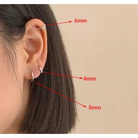 Minimalist Tiny Small Hoop Earrings for Women Girls 925 Sterling Silver Gold Plated Polished Mini Huggie Hoops Cartilage Cuff Helix Thin Wrap Hypoallergenic Simple Jewelry, Metal, No Gemstone