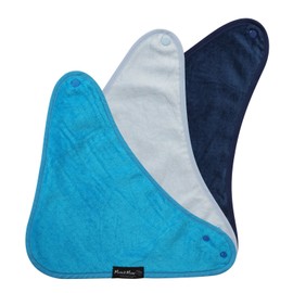 Mum 2 Mum Bandana Bib, 3 pack - Navy, Baby Blue, Teal