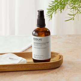Evolve Organic Beauty - Liquid Radiance Glycolic Toner | Smoothe, Hydrate, Tone, Exfoliate | Malic + Citric Acid, Galactoarabian | Small-Batch, Vegan Clean Beauty (3.4 fl oz | 100 mL) Package May Vary