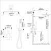 SaniteModar Black Shower Head System 10 Inch Square Rainfall Shower