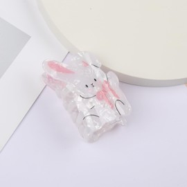 Easter Hair Claw Clips Bunny Hair Clips Cute White Rabbit Hair Jaw Clips Strong Hold Nonslip Acrylic Hair Clamps for Thin Thick Hair Easter Hair Accessories for Women Girls (Style A)