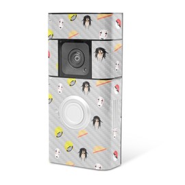 MightySkins Carbon Fiber Skin Compatible with Ring Video Doorbell Plus - Anime Fan | Protective, Durable Textured Carbon Fiber Finish | Easy to Apply, Remove, and Change Style