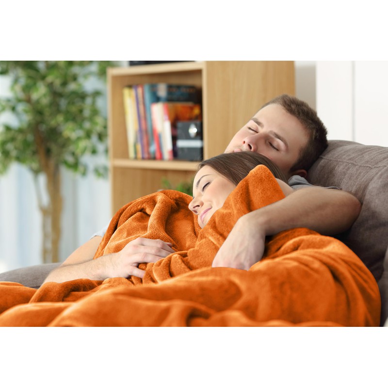 Utopia Bedding Utopia Bedding Fleece Blanket Queen Size Burnt Orange