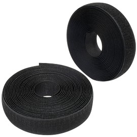 AERZETIX - C65927 - Velcro tape / roll 25 mm 5 metres - organiser/cable tie - strap for clothes bags - made of polyamide and polyester - colour: black