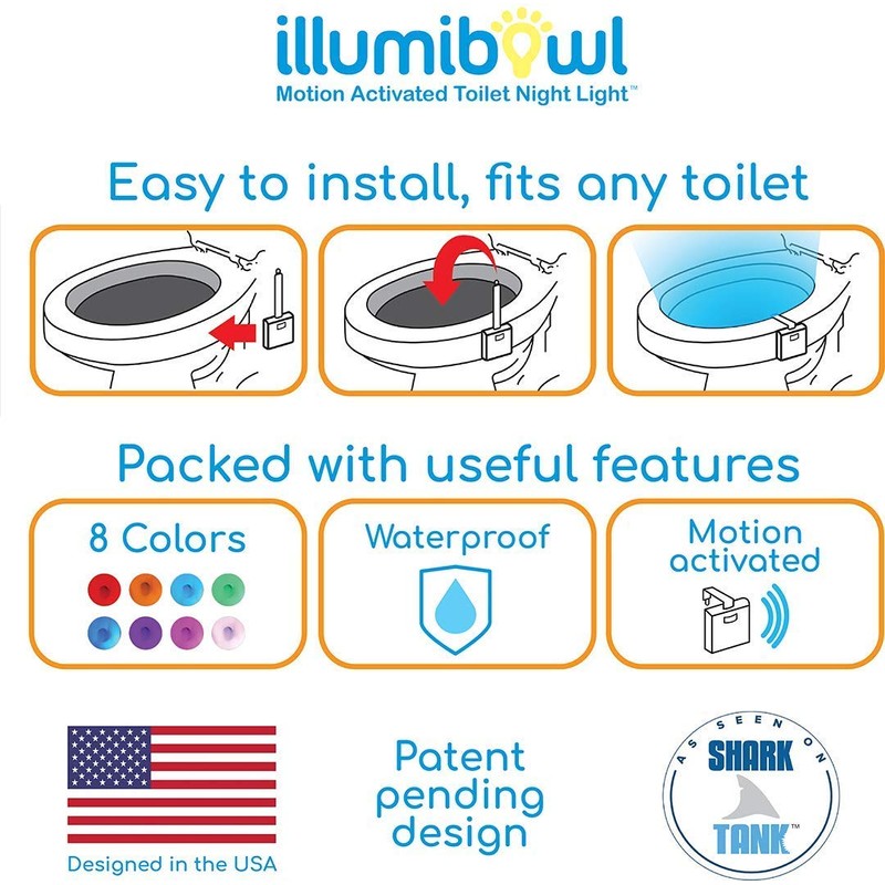 IllumiBowl Toilet Night Light (As Seen On Shark Tank) Motion