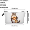 Livel lhood Donut Cat Makeup Bag Cute Small Organizer Zipper