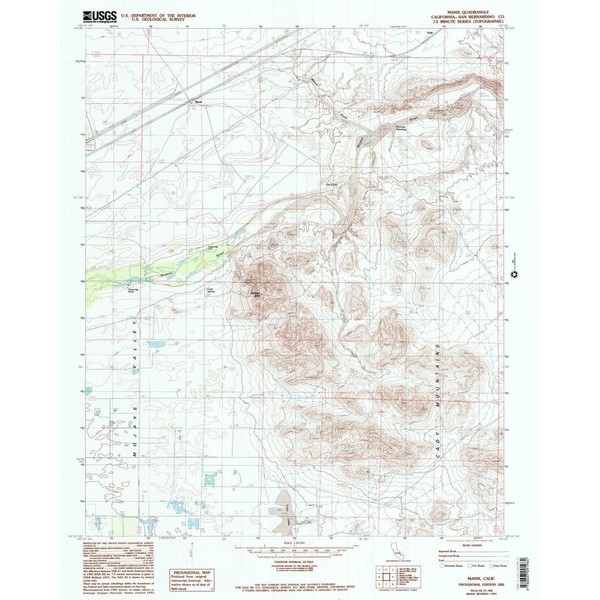 YellowMaps Manix CA topo map, 1:24000 Scale, 7.5 X 7.5