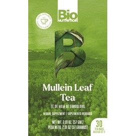 Bio Nutrition Mullein Leaf Tea, Herbal Supplement, 30 Tea Bags, 2.01 oz