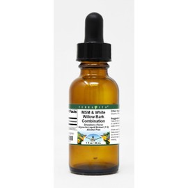 MSM & White Willow Bark Combination Glycerite Liquid Extract (1:5) - Strawberry Flavored (1 oz, ZIN: 522753)