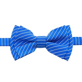 Retreez - Pajarita de microfibra tejida con diseño de rayas, azul con blanco, 4-7 Años