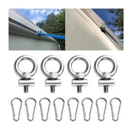 Adunsiaoto Pack of 4 Ring Nuts M4, Universal Lifting Eye Screw M4, Multifunctional Slide Rail Track Eye Bolt Nut, Mounting Eyelets for Rail Mounting