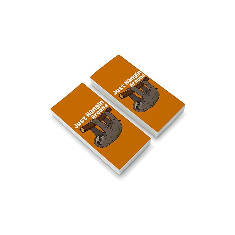 Sloth Just Hanging Around Eraser Set of 2