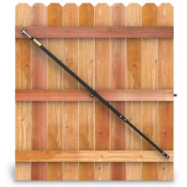 True Latch 8' Telescopic Gate Brace - Wood Privacy Fence Anti Sag Kit - USA Made Brace (Extends 52" - 96" inches, Black)