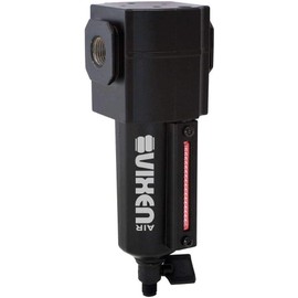 Vixen Air 3/8" NPT Aluminum Air Filter/Water Trap/Separator for Air Ride/Suspension/Air Tools w/Remote Drain Kit Black VXF3938BR