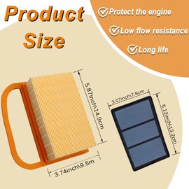 SOLLON Replacement Air Filter + Pre Filter for Stihl TS410 TS420 TS 420 TS 410 TS410Z TS420Z 4238 141 0300 Concrete Cutting Saw