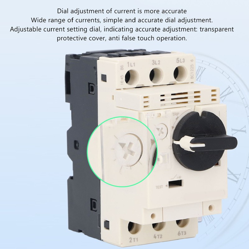 Motor Protection Circuit Breaker 4‑6.3A Knob Type Thermomagnetic Switch 35mm