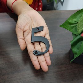 Doris 3-Inch Brass Metal Letters Address Signs For Houses Mailbox Numbers House Numbers For Outside House Numbers Address Sign For Outdoor Sign Door Numbers (Number 5, Satin Black)