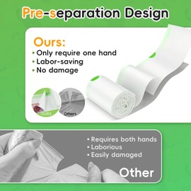 120 Pack Cat Litter Box Liners for Meo Want SC01, MW-SC02, MW-LR01,1.5 Mil Thick Drawstring Heavy Duty Leak-proof Disposable Smart Self-Cleaning Litter Box Robot Waste Drawer Trash Bags 18" x 12.6"