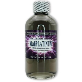 MediPLATINUM Gut Booster True Colloidal Platinum PtNP Nutritional Supplement - 250 mL (8.45 Fl Oz) in Clear Glass Bottle