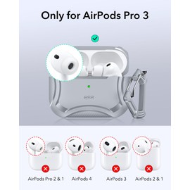 ESR AirPods Pro 3 Case (2025), Compatible with AirPods Pro 3 (USB-C), Magnetic Cover, MagSafe-Ready, Strong Drop Protection, Cyber Series, Grey