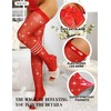 RSLOVE Women Thigh High Stockings Sparkly Rhinestone Fishnets with Satin